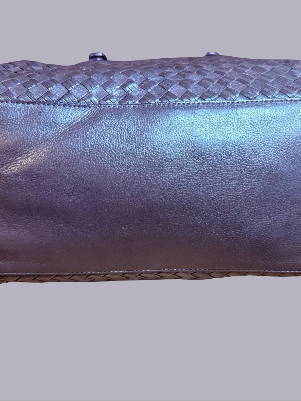 Cole Haan Heritage Jade Woven Leather Satchel Crossbody Plum Purple - Picture 5 of 6